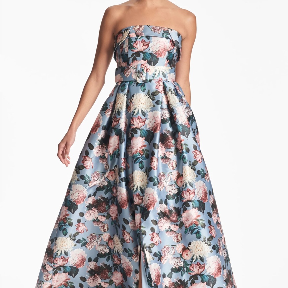 Sachin + Babi Strapless Gown - Ice Blue Garden